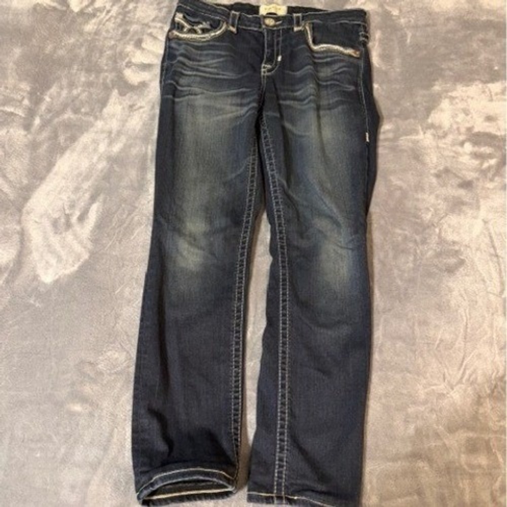 Big Star Maddie Skinny Jeans Womens 30R Dark Wash Contrast Stitch Denim Pants